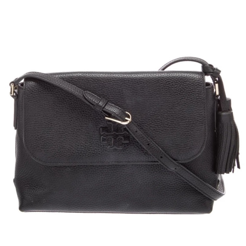 Tory Burch Black Thea Leather Crossbody Bag
